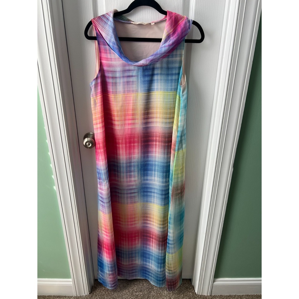 Soft Surrounding Carnevale Plaid Maxi Dress Sleeveless Spring Easter Size M